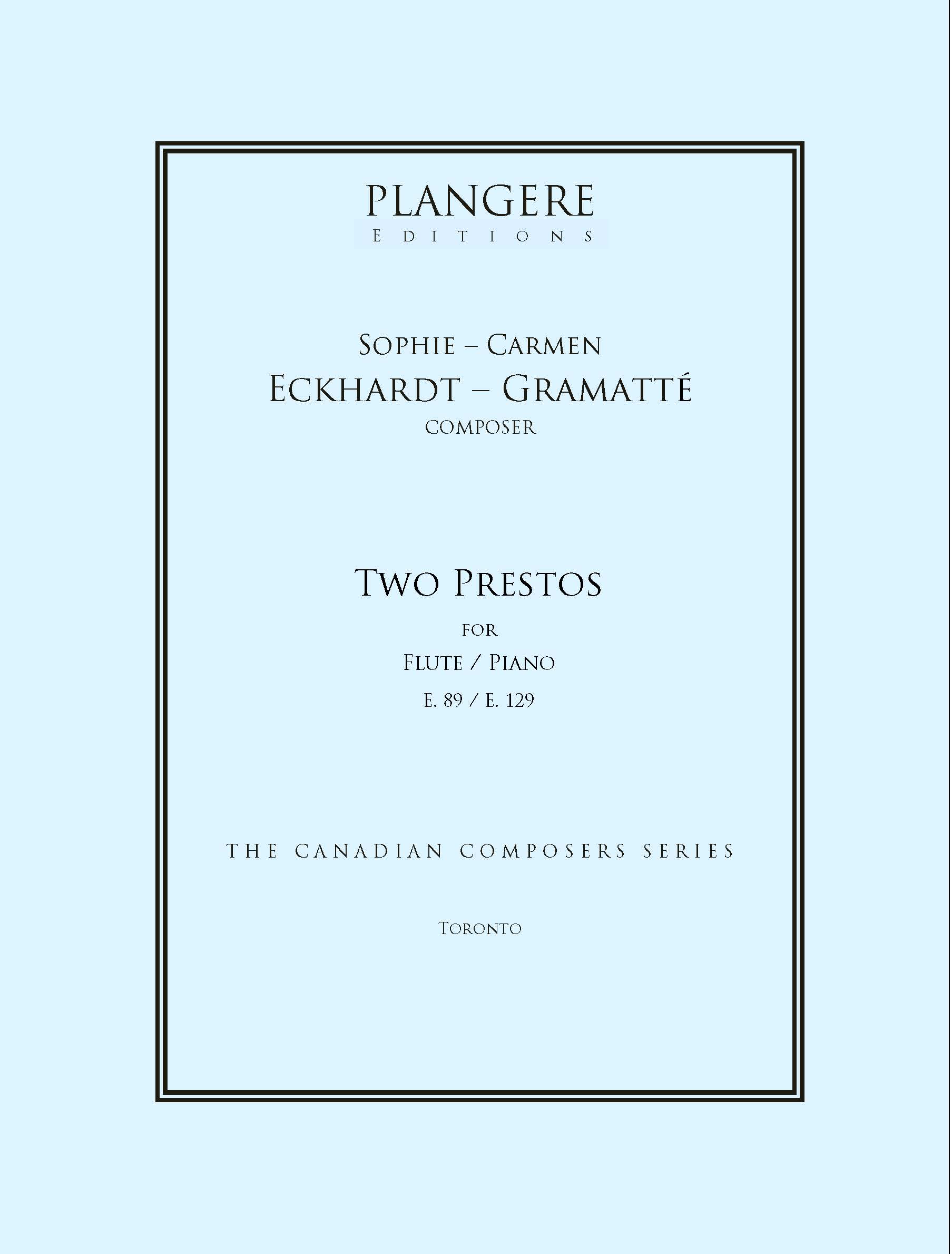 Eckhardt- Gramatté Two Prestos for Flute and Piano E. 89 / E.